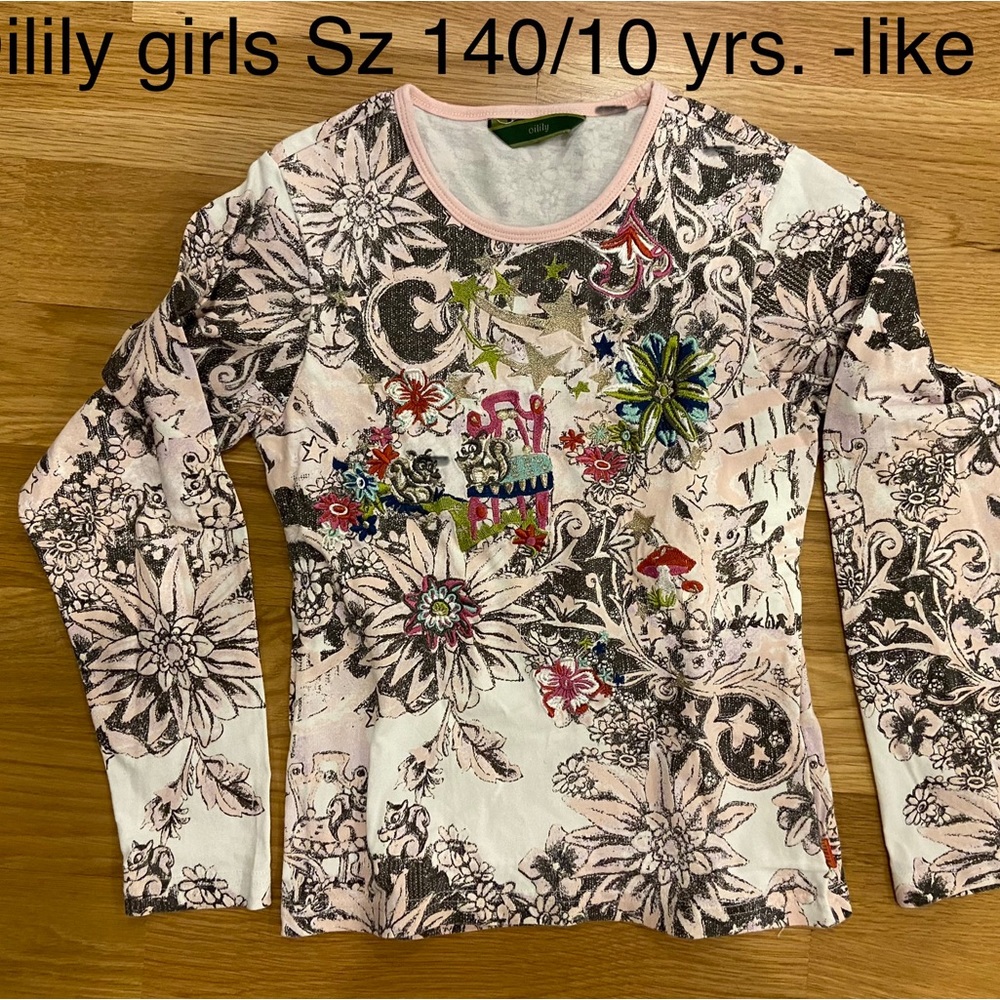 Oilily girls Sz 10 long sleeve top